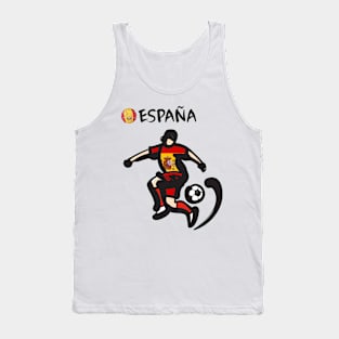 Dynamic Spain Soccer Player Pose V1-2 Tank Top